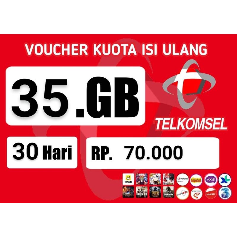paket data Telkomsel unlimitedmax 35Gb.(hanya untuk yang berlangganan unlimited, atau kartu unlimite