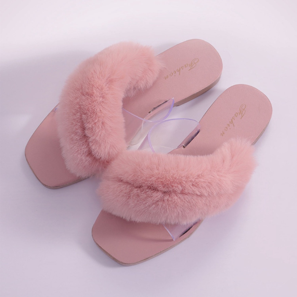 ☀ACCBAYI☀ SF16 andal Bulu Model Silang / Sandal Fashion Wanita Murah / Sandal Cewek / Women's Slippers / Sandal Import