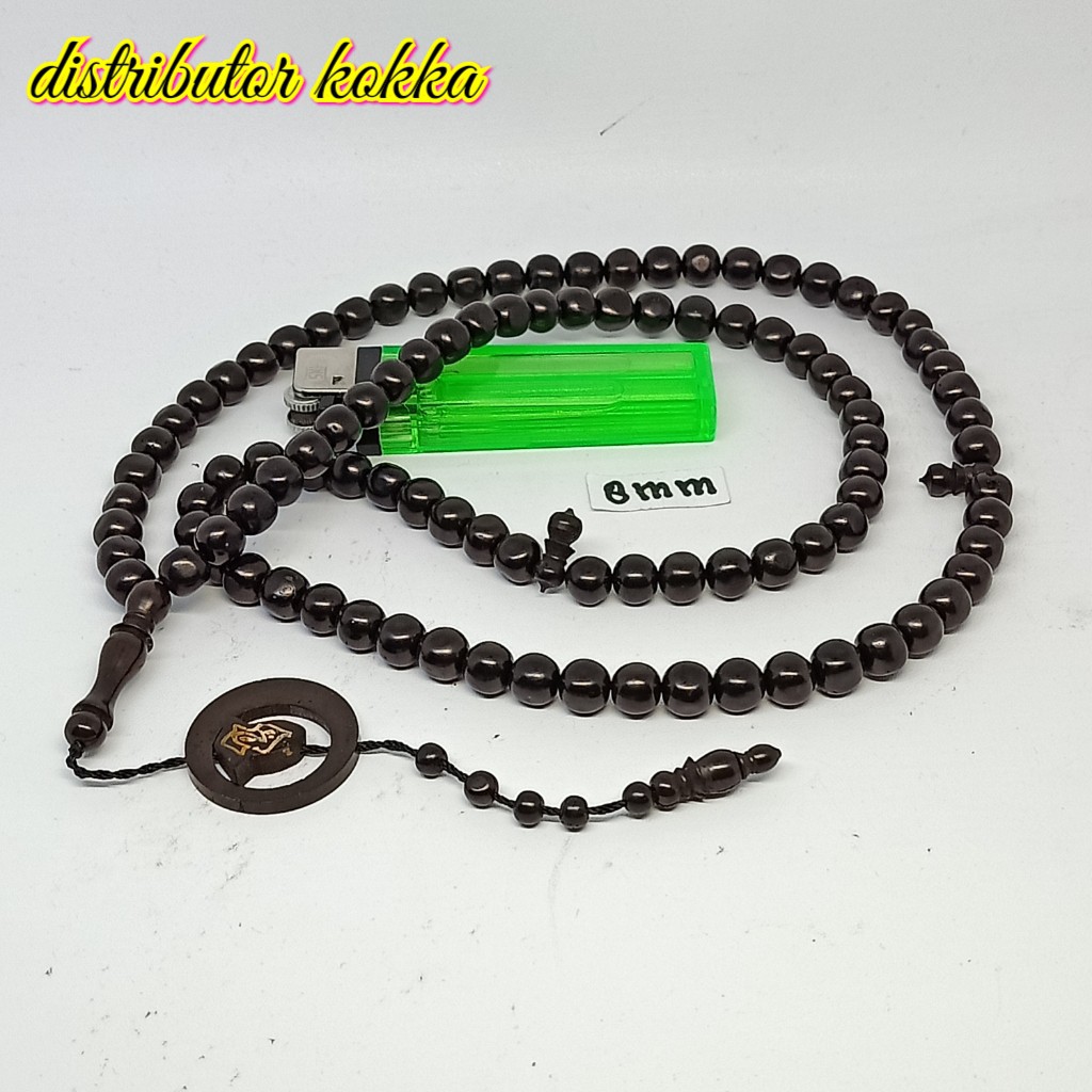 ( SUPER MURAH ) Tasbih kokka kaukah kaokah fukakah koka bulan terompah  8,5 mm hitam