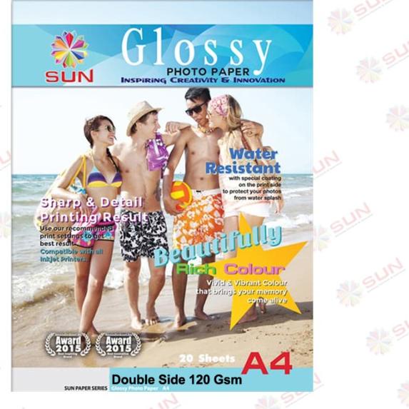 

✳ Kertas Foto - SUN Premium Photo Paper Glossy Double Side 120 Gsm A4 ♣