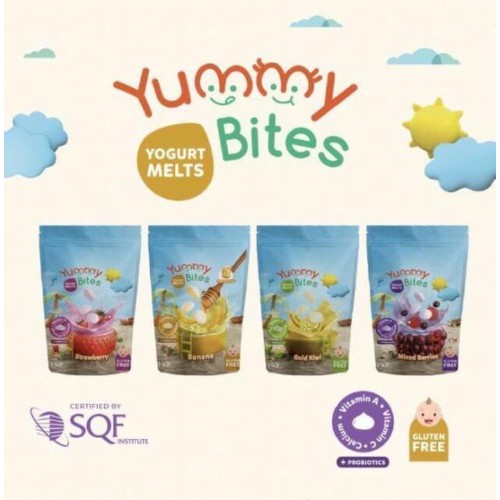 Yummy Bites Yogurt Melts 20g Cemilan Bayi Biskuit Bayi