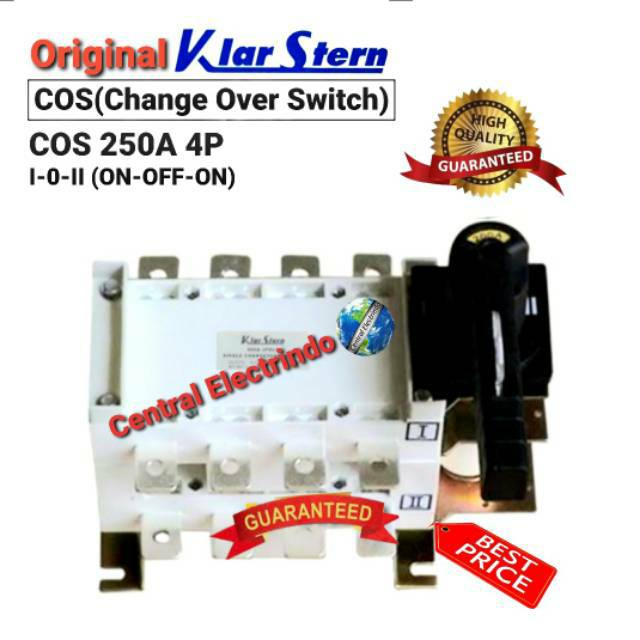 COS Change Over Switch 250A 4P (I-0-II) Ohm Saklar KlarStern.