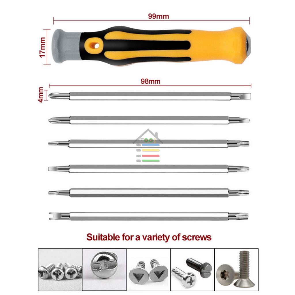 6IN1 OBENG SET MAGNET BULAK BALIK MAGNETIC PROFESIONAL SCREWDRIVER SET