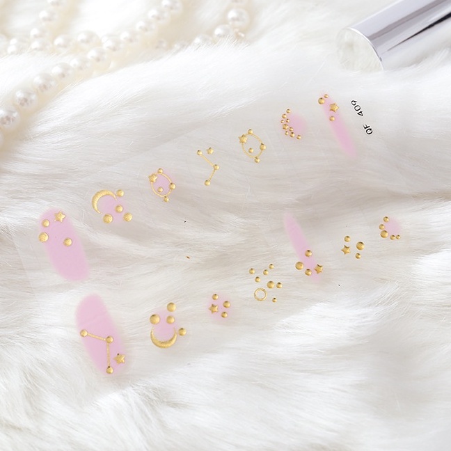 14Pcs / Stiker Kuku / Nail Art Sticker / Stiker kuku motif / Set Stiker Kuku / Stiker Kuku Murah / Nail Art Sticker / Nail Art &amp; Sticker QF Series