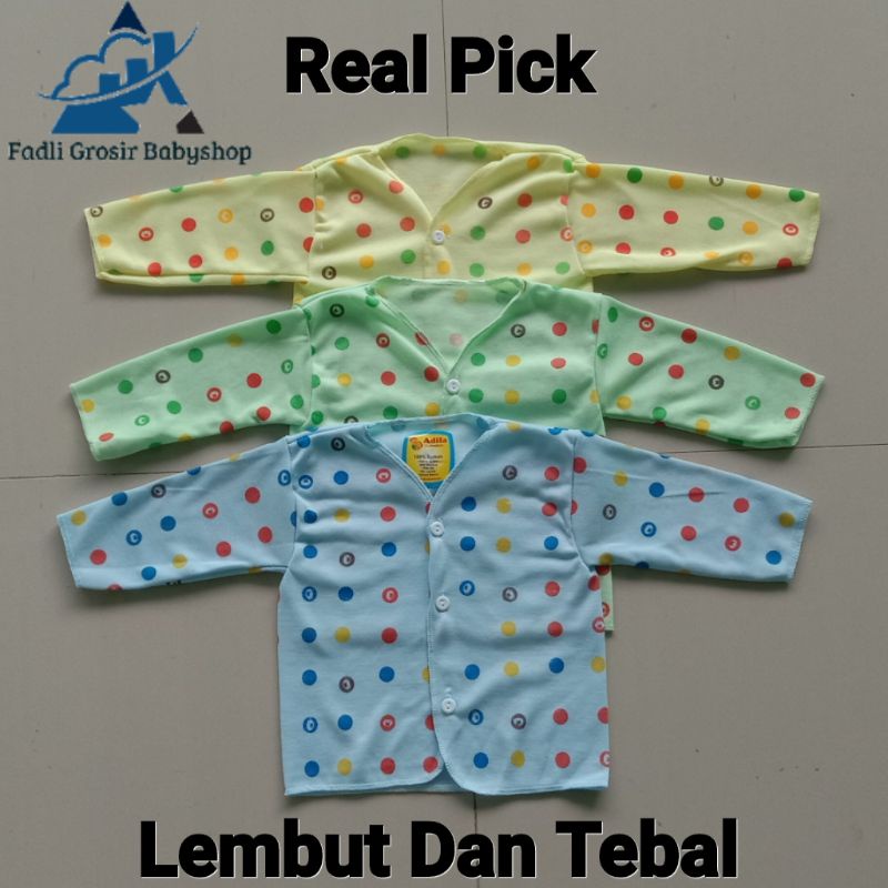 3 PCS Baju Bayi Newborn Lengan Panjang Polkadot