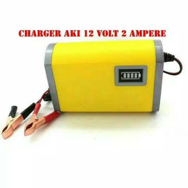 Cas Aki / Charger Accu portable 12 Vollt 2 Ampere / Motor Mobil 12V 2A