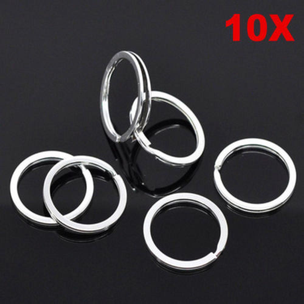 TOP 10pcs Split Key Ring New Konektor Jepit Stainless Steel