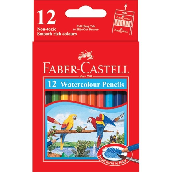 

WARNAPENSIL- PENSIL WARNA FABER CASTELL 12 PENDEK WATER COLOUR -PENSIL WARNA