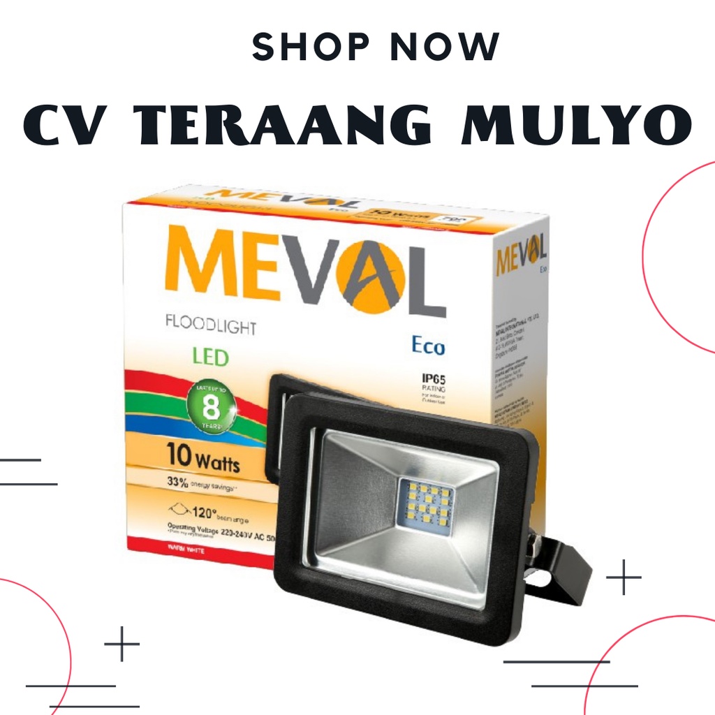 Kap Led / Lampu Sorot / Lampu Tembak 10Watt Warm White / Kuning Meval