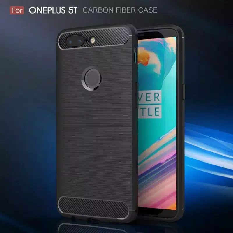 Softcase Carbon Fiber OnePlus 5T Rugged Armor Back Cover