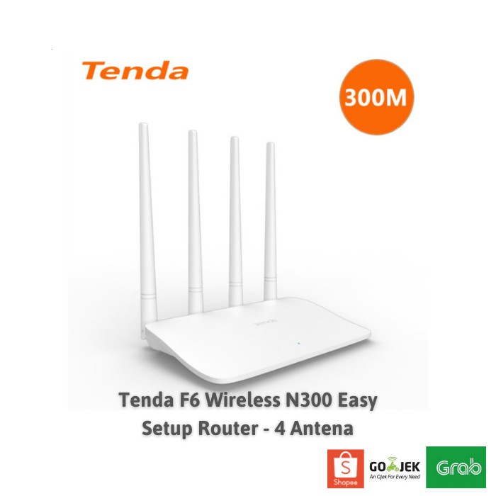 Tenda F6 Wireless N300 Easy Setup Router - 4 Antena