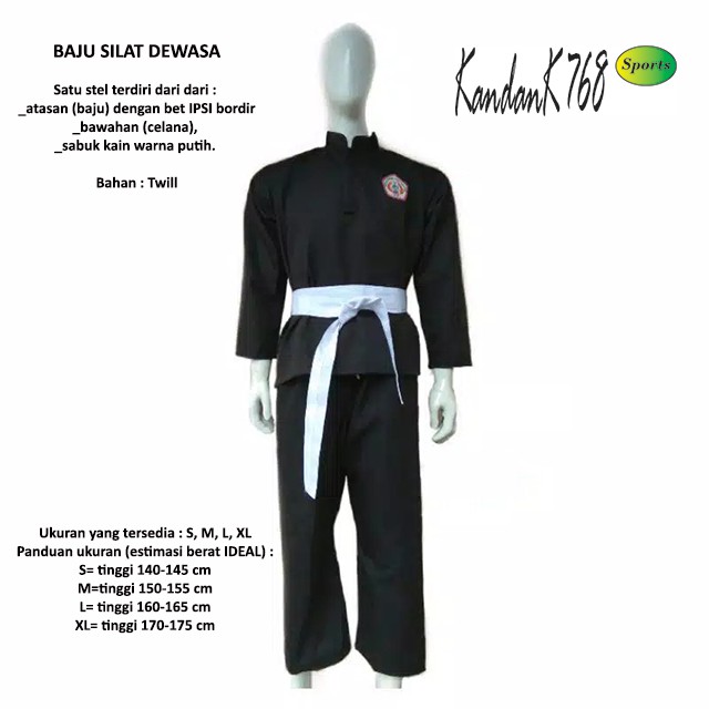 Jual Baju Seragam Silat Baju Silat Logo IPSI / Baju Pencak Silat Ukuran