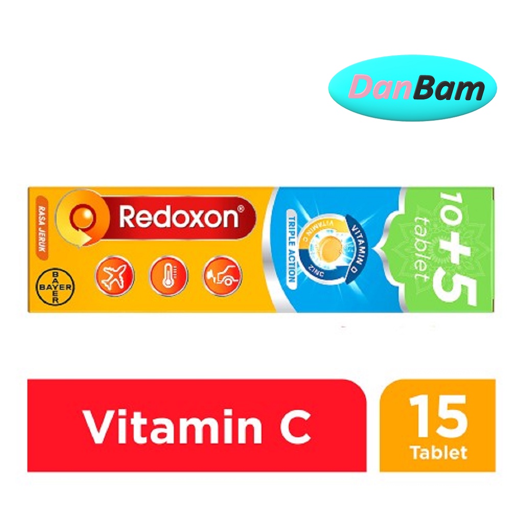 Redoxon CDR Berocca Fortos Vitamin C, D &amp; Zinc Rasa Jeruk / Blackcurrant 10 Tablet / Jeruk 15 / 20