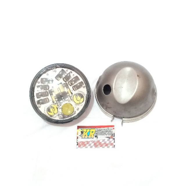 Lampu Daymaker 16 Sisi LED Krom + Batok Lampu L2 G Press Mentah UK 5'75 Inchi