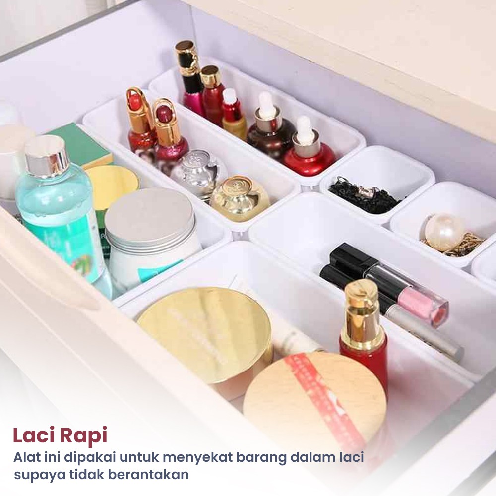 Organizer Laci Kotak Pembatas Penyimpanan Make Up 8 PCS