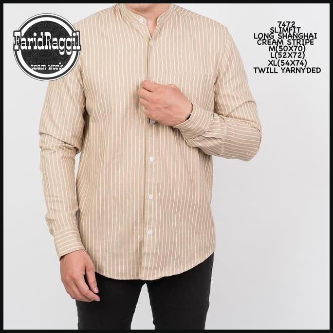 Kemeja Pria Lengan Panjang / Kemeja Stripes Salur