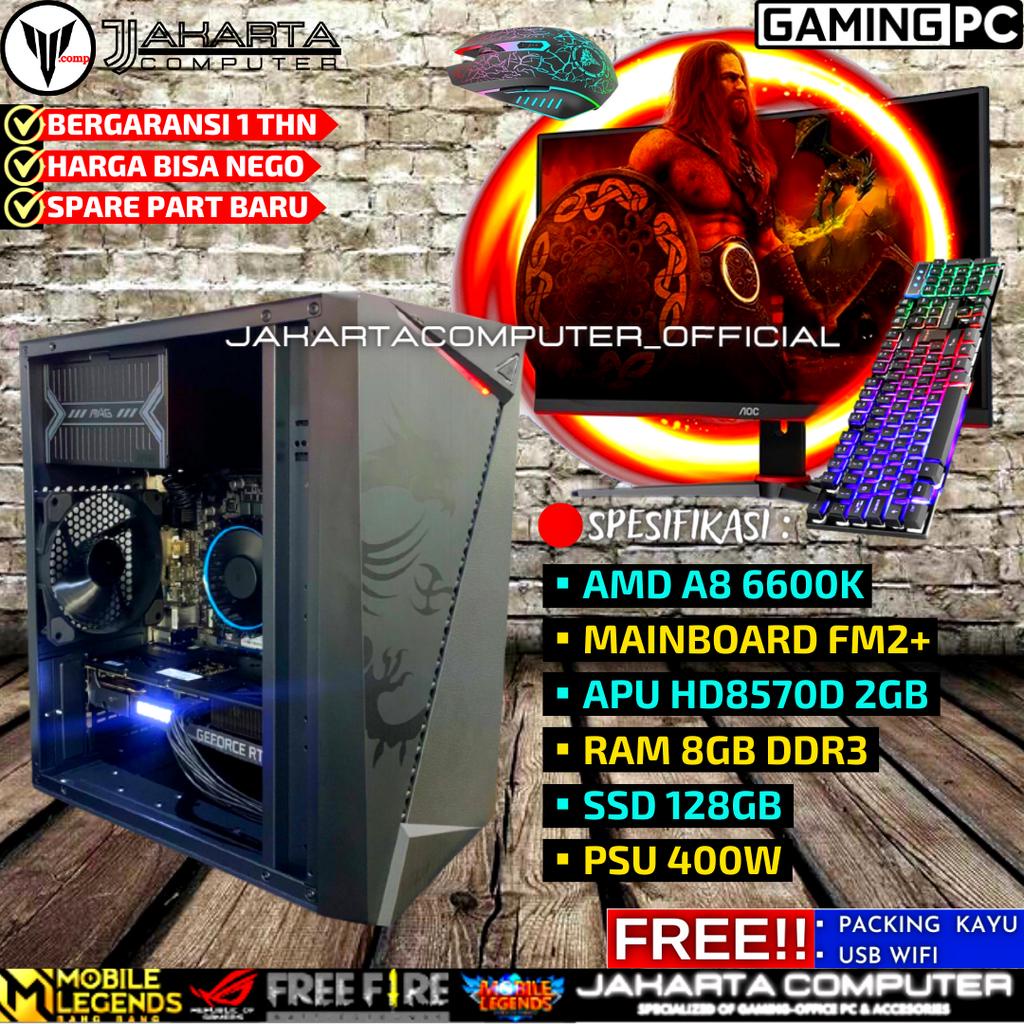 PC GAMING EDITING AMD A8 6600K RAM 8GB DDR3 VGA APU 2GB VRAM SSD 128GB SIAP PAKAI S7