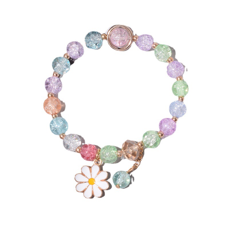 Korean Crystal Daisy Flower Tassel Bracelet Women Girl Bracelets Jewelry Accessories