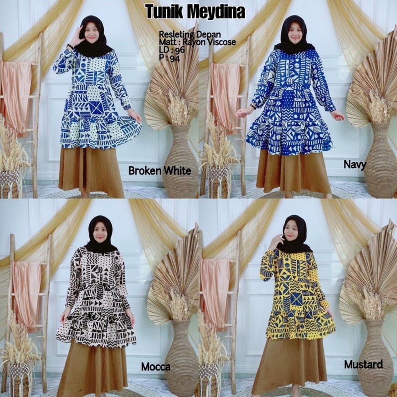 Zhelda Zarrah Kaktus Ayla Macan Tunik Rayon