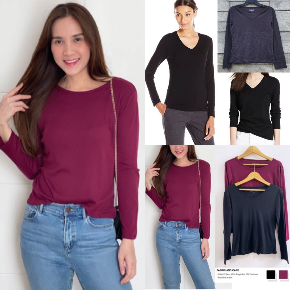 Mudd black&amp;maroon longsleeve stretchy top