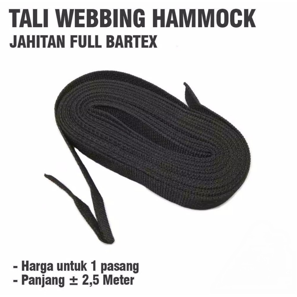 Tali Webbing Biasa - Sepasang Tali Webbing Hammock Panjang 2.5M