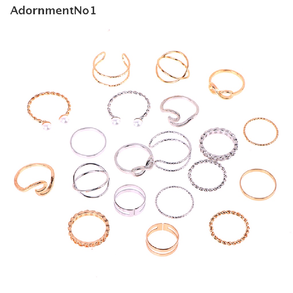 (AdornmentNo1) 10pcs / set Cincin Wanita Aneka Desain Untuk Hadiah