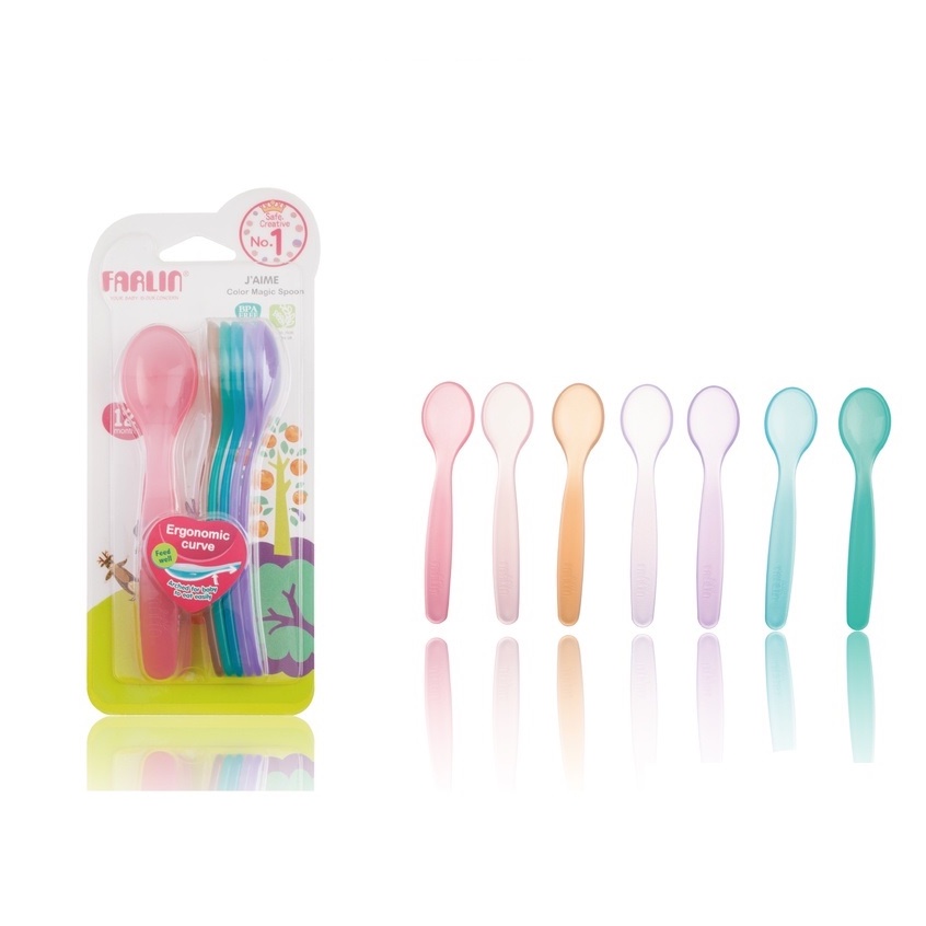 Farlin Rainbow Baby Spoons Set Sendok Makan Bayi 12m+