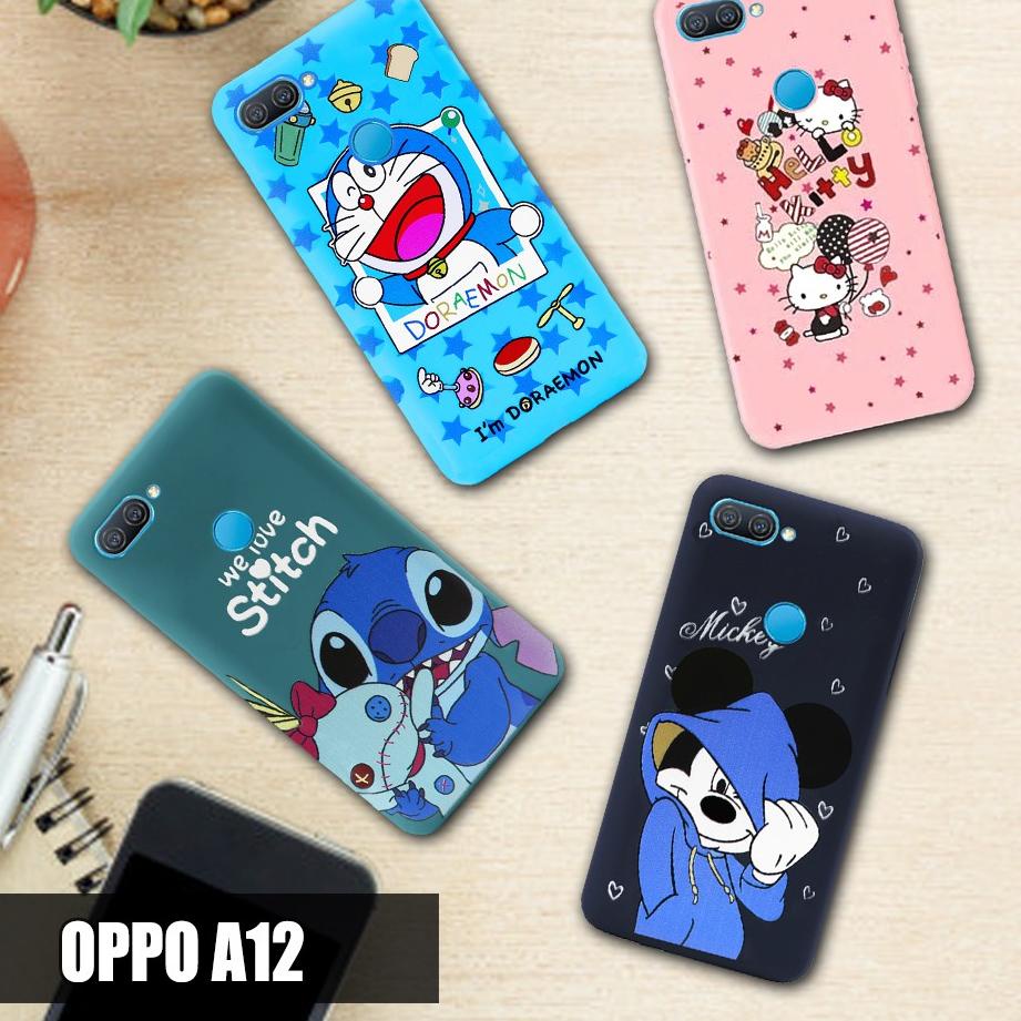 Baru Case Oppo A12 A5S A3S A37 A71 A83 F9 A31 2020 Karakter Doraemon Stitch Hello Kitty Mickey Mouse