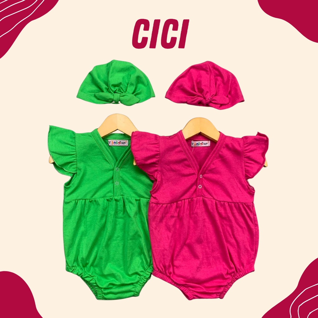 0-18 BULAN ROMPER BAYI PEREMPUAN CICI JUMPER BAYI FREE TURBAN BY BOBO KIDS