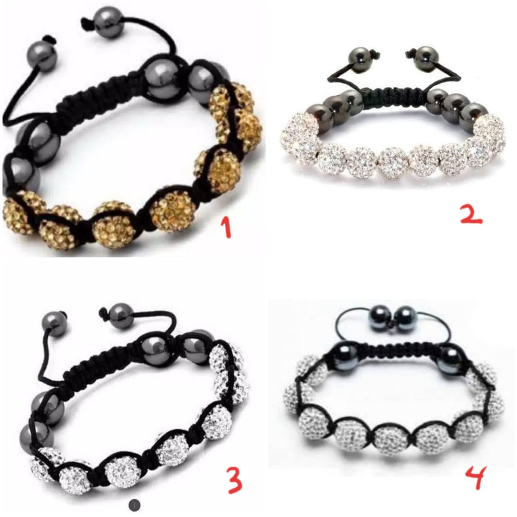 Gelang Shamballa Bola Kristal Hollywood Mewah Cantik PGM GT45