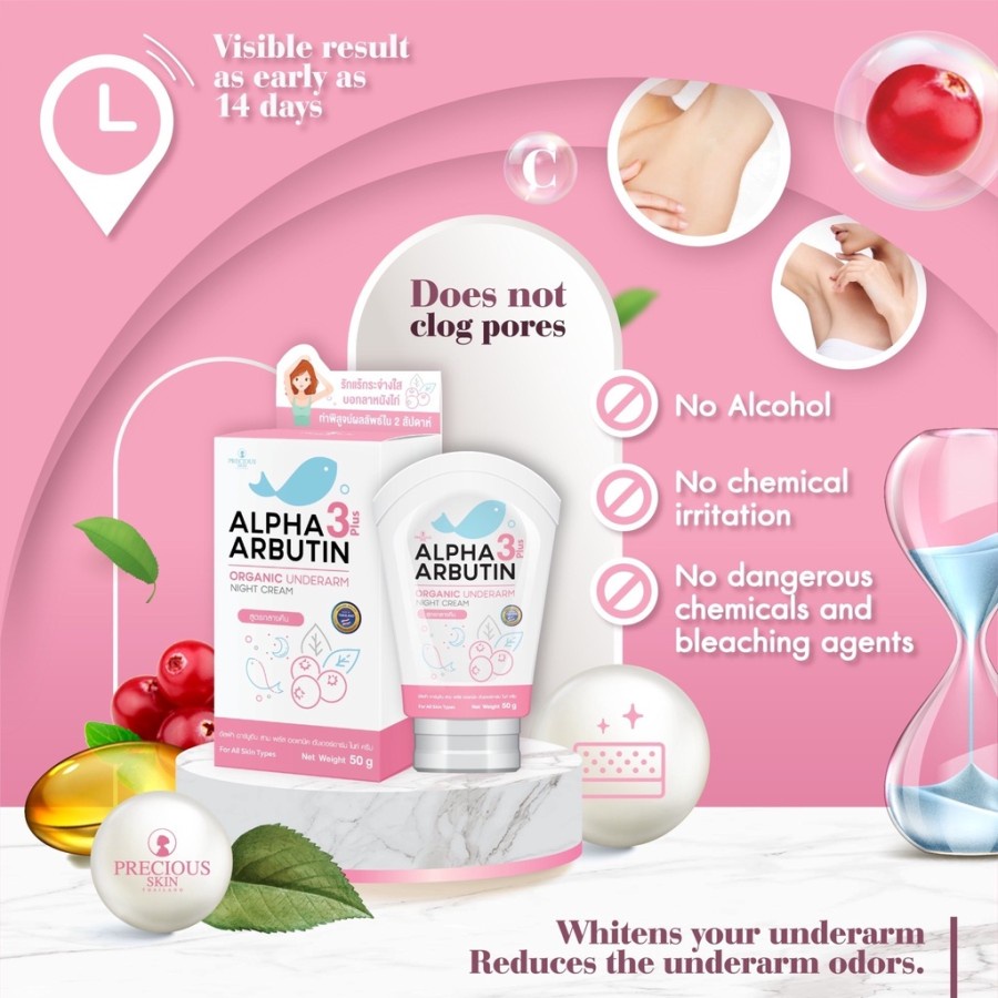 [ Cream Ketiak ] Alpha Arbutin 3 Plus Organic Underarm Night Cream