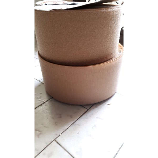 Terbaru   Velcro Coklat muda- Perekat Kain Cream 10cm- Prepetan 10 cm permeter