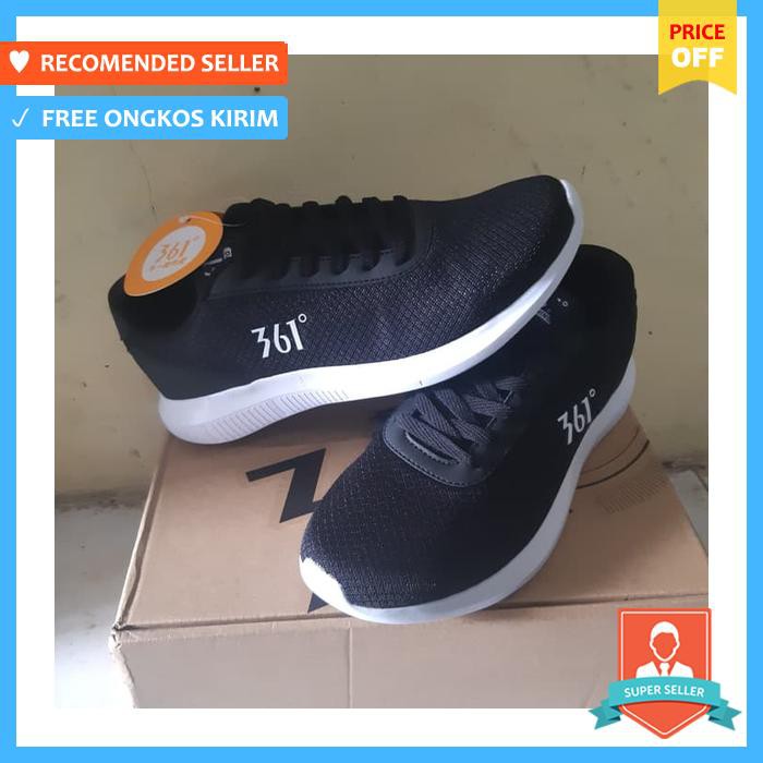 Sneakers Pria - Sepatu 361° Running Original Hitam - Sepatu Pria