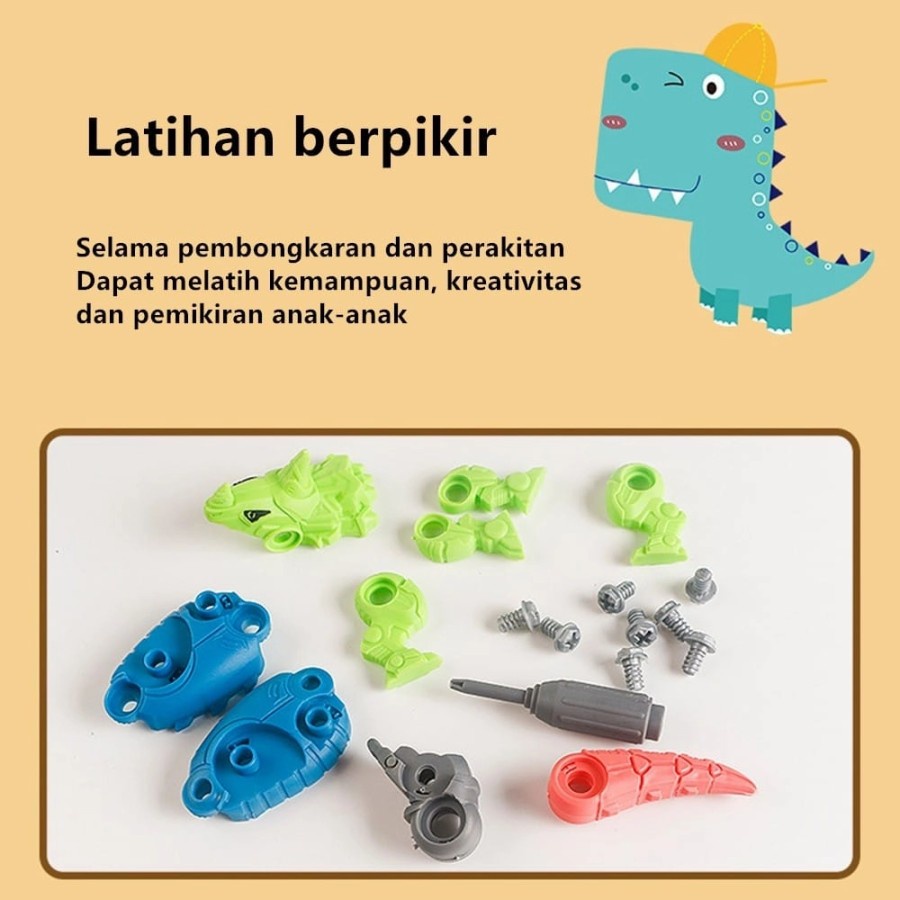 MOMBABY1 Kado Mainan Anak Dinosaurus DIY bongkar pasang / Mainan rakit Dino