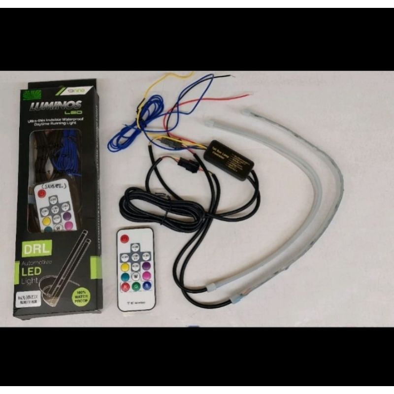 Lampu Alis 30cm DRL Remote Nine9 Variasi warna