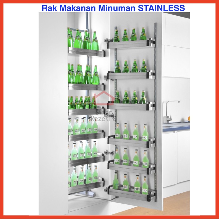 Rak Tarik Makanan STAINLESS Lemari Dapur Minuman Tempat Botol Kitchen vitco XC 25400