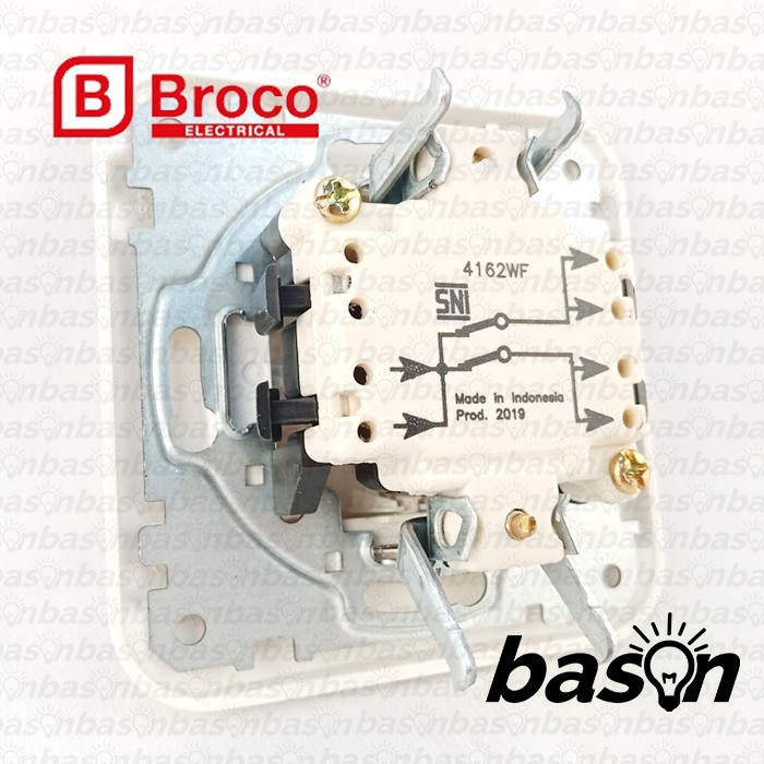 BROCO Galleo White / Putih G162 | Saklar 2 Gang 1 Way Switch