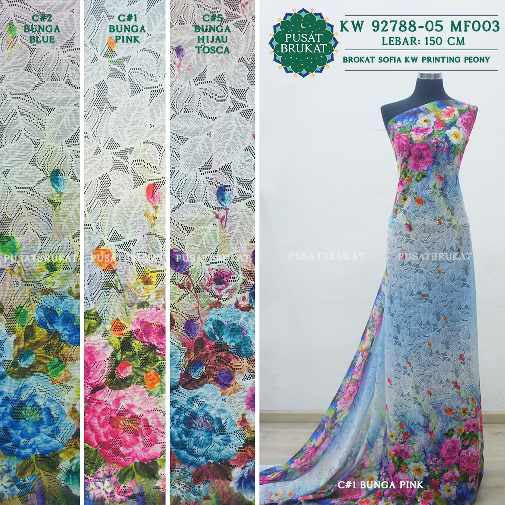 KAIN BRUKAT SYARINI / BROKAT SYAHRINI SOFIA PRINTING - MALYA KW 92788-05/3 MF003 - [harga per 0.5m]