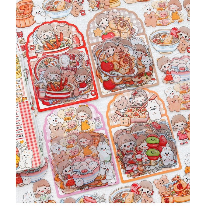 

Machita Stiker telado tema makanan food gadis lucu bahan PET