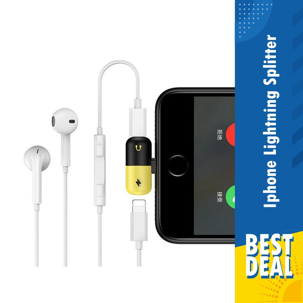 Iphone Lightning Splitter Kabel Splitter Charger dan Audio Iphone