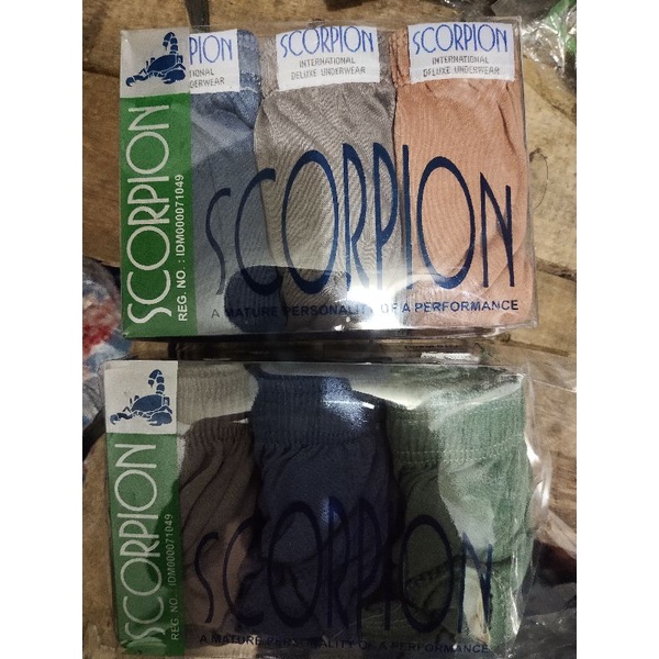 PROMO 3 PCS CELANA DALAM WARIOR DAN SCORPION CD PRIA,  KWALITAS BAGUS, STYLISH, NYAMAN