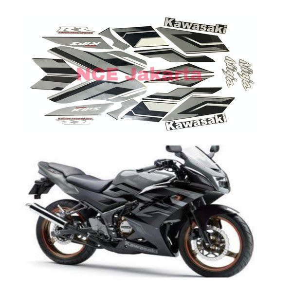 STIKER STRIPING NINJA RR 2015 HITAM ABU