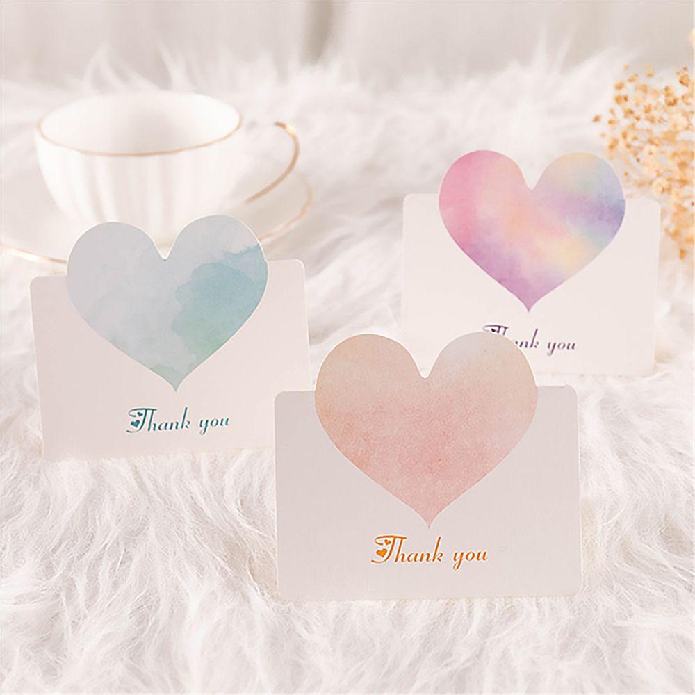 Solighter 5PCS Kartu Ucapan Terima Kasih 9.8 * 9cm Ulang Tahun Untuk Bisnis Kecil Thanks Greeting Cards