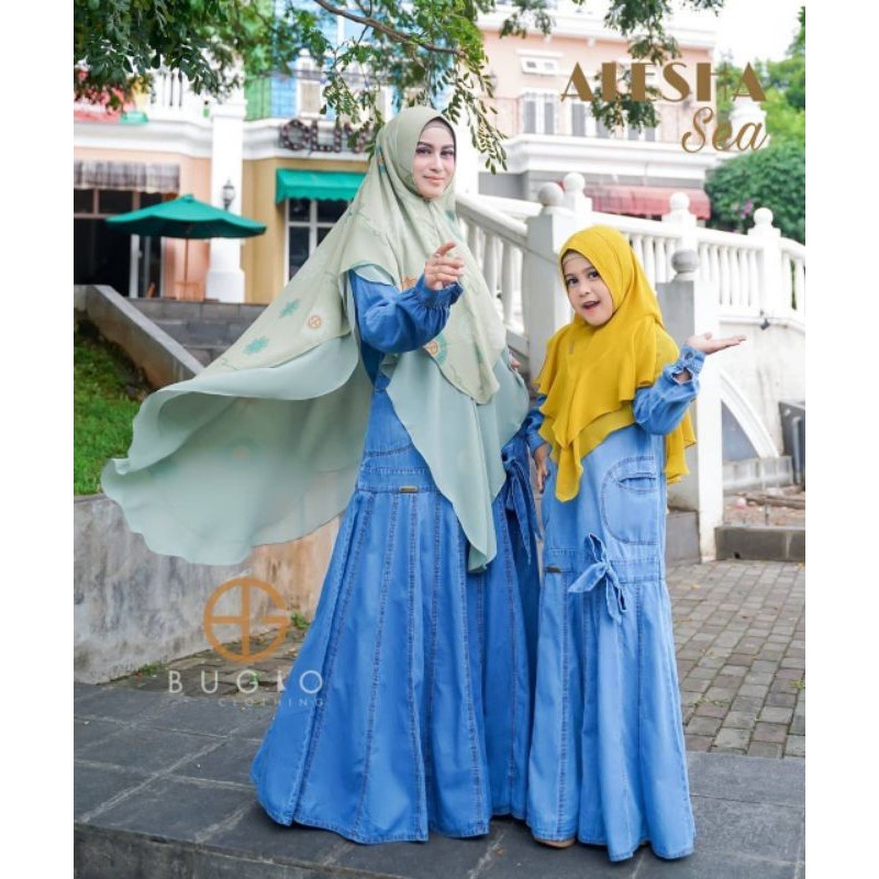 ALESHA GAMIS DENIM BUGIO CLOTHING TANPA JILBAB