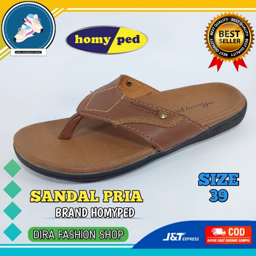 Sandal sendal kekinian sandal dewasa sendal jepit pria laki-laki brand homyped terbaru warna coklat