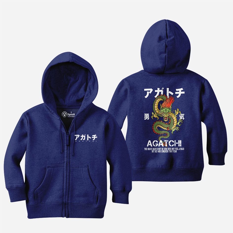 Sweater Zipper Hoodie Anak Naga Pemberani