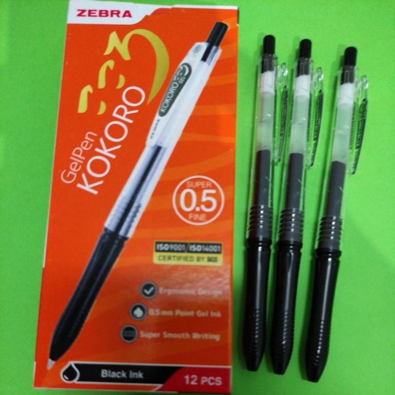 

Gel pen Zebra Kokoro Black 0.5 Per Pcs (satuan)