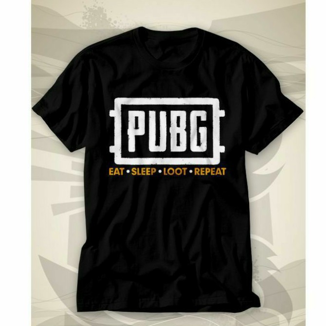 Baju Kaos Game pubg mobile eat sleep loot repeat