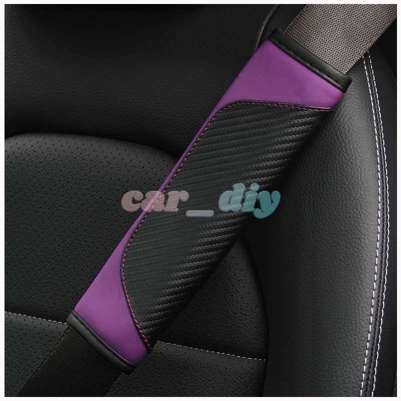 Cover Pelindung Bahu Bahan Kulit Carbon Fiber Untuk Sabuk Pengaman Mobil Universal
