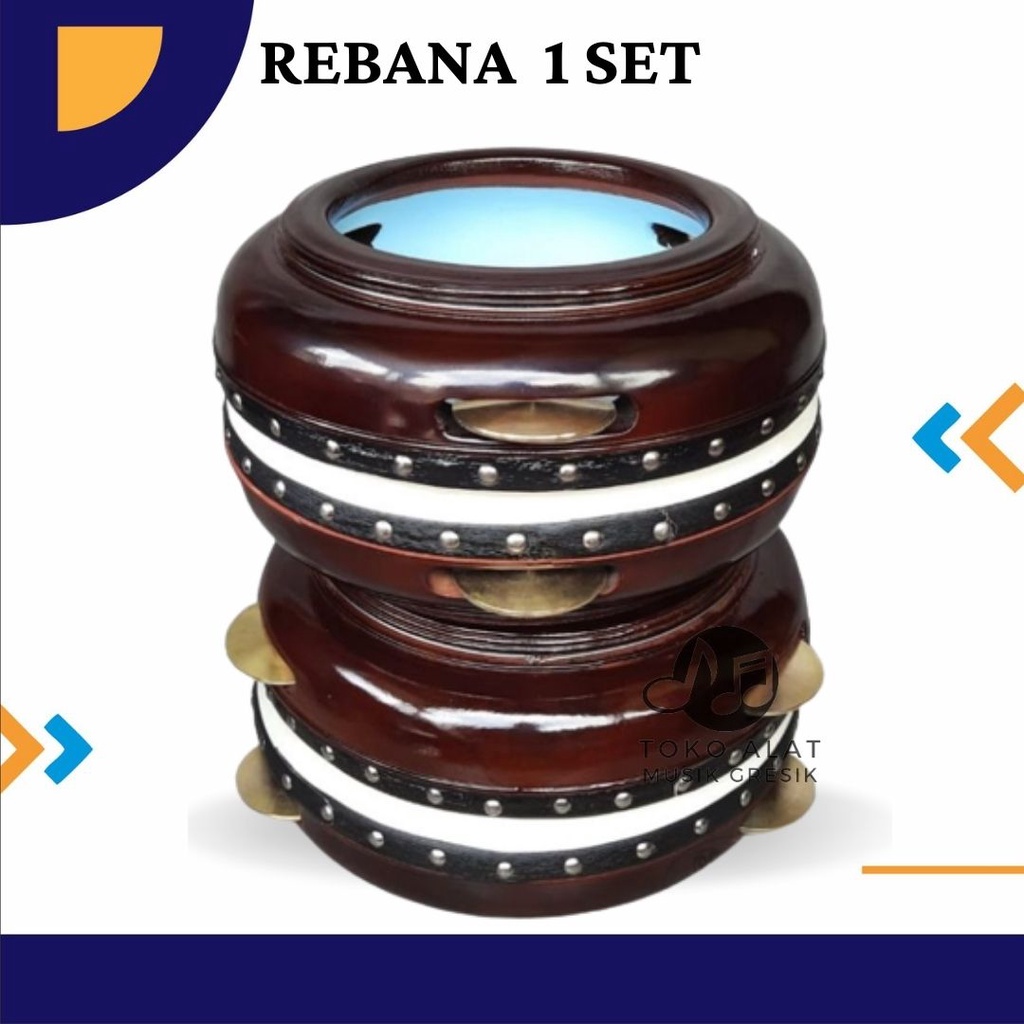 banjari 1 set Kualitas Super Kencer Kuningan Kayu Manga Hadroh Banjari Terbangan Kompang Robana Raba